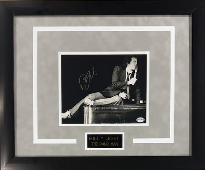 Billy Joel Signed 8x10 Photo Framed Auto The Piano Man Suede Matting PSA COA