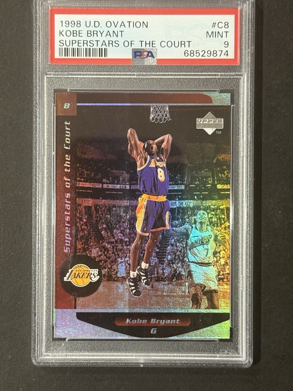 KOBE BRYANT 1998 UD OVATION SUPER STARS OF THE COURT PSA 9 Mint  #cb HOF Lakers
