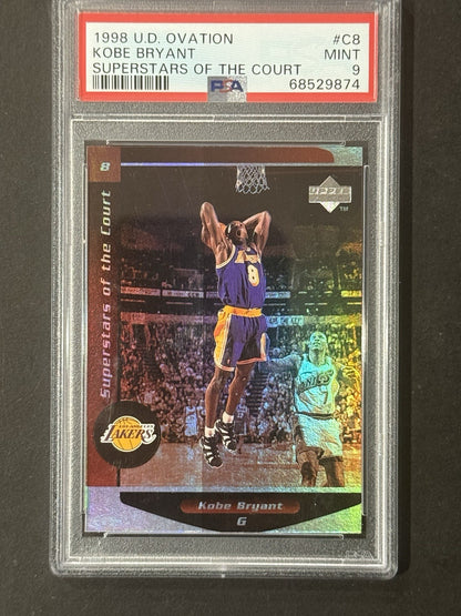 KOBE BRYANT 1998 UD OVATION SUPER STARS OF THE COURT PSA 9 Mint  #cb HOF Lakers