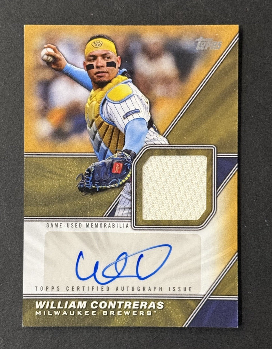 Topps 2026 Series 1 William Contreras Patch Jersey Materials Gold / 50 Brewers