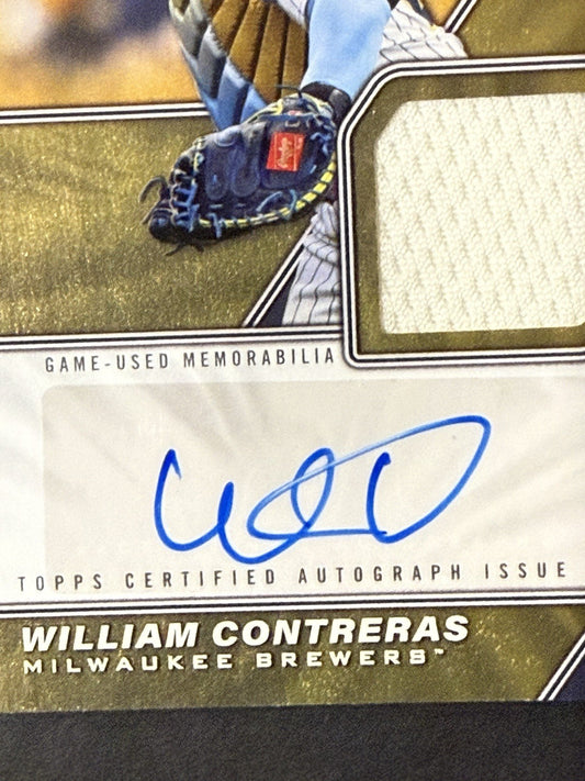 Topps 2026 Series 1 William Contreras Patch Jersey Materials Gold / 50 Brewers