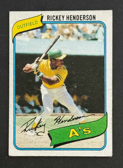 1980 TOPPS #482 RICKY HENDERSON ROOKIE CARD OAKLAND A'S Nice Rc HOF