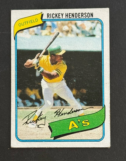 1980 TOPPS #482 RICKY HENDERSON ROOKIE CARD OAKLAND A'S Nice Rc HOF