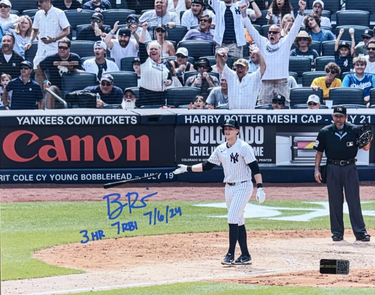 Ben Rice Signed 8x10 Framed Photo Yankees 3 HR 7 RBI Game Mint Auto Steiner COA