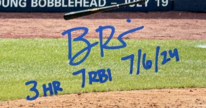 Ben Rice Signed 8x10 Framed Photo Yankees 3 HR 7 RBI Game Mint Auto Steiner COA