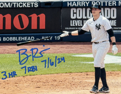 Ben Rice Signed 8x10 Framed Photo Yankees 3 HR 7 RBI Game Mint Auto Steiner COA