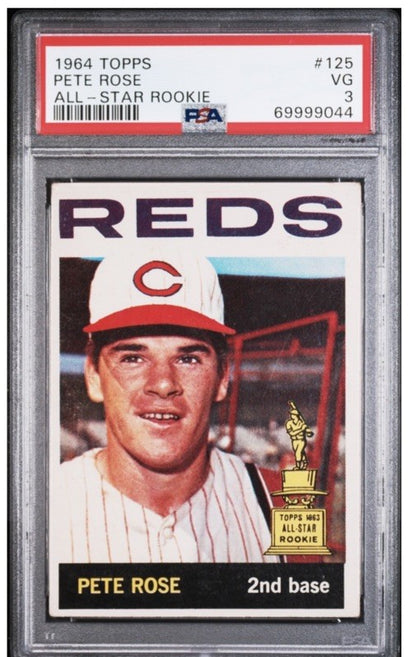 1964 Pete Rose HOF. Topps #125 AS. PSA 3 Rookie Cup 1st Card Alone Looks Nicer