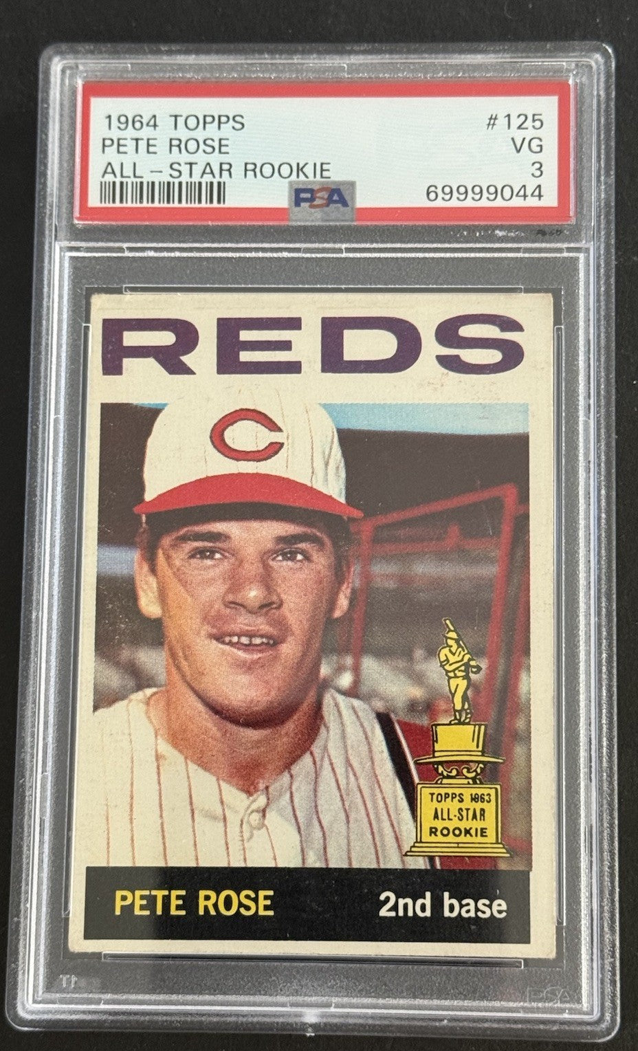 1964 Pete Rose HOF. Topps #125 AS. PSA 3 Rookie Cup 1st Card Alone Looks Nicer