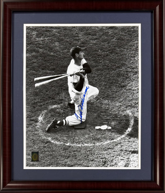 Ted Williams Signed 16x20 On Deck Photo Framed Red Sox Auto Green Diamond Holo