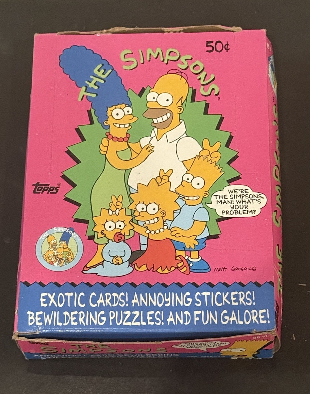 Vintage 1990 Topps Simpsons Wax Pack Box With Sealed Packs (36) Bartman Rc