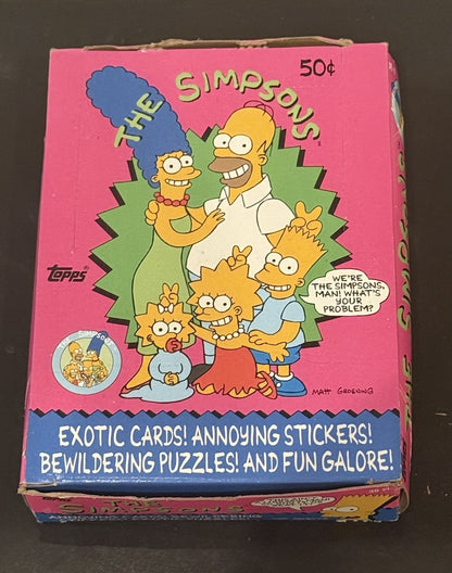 Vintage 1990 Topps Simpsons Wax Pack Box With Sealed Packs (36) Bartman Rc