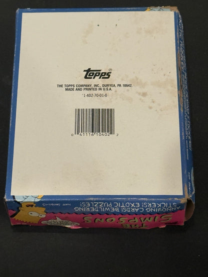 Vintage 1990 Topps Simpsons Wax Pack Box With Sealed Packs (36) Bartman Rc
