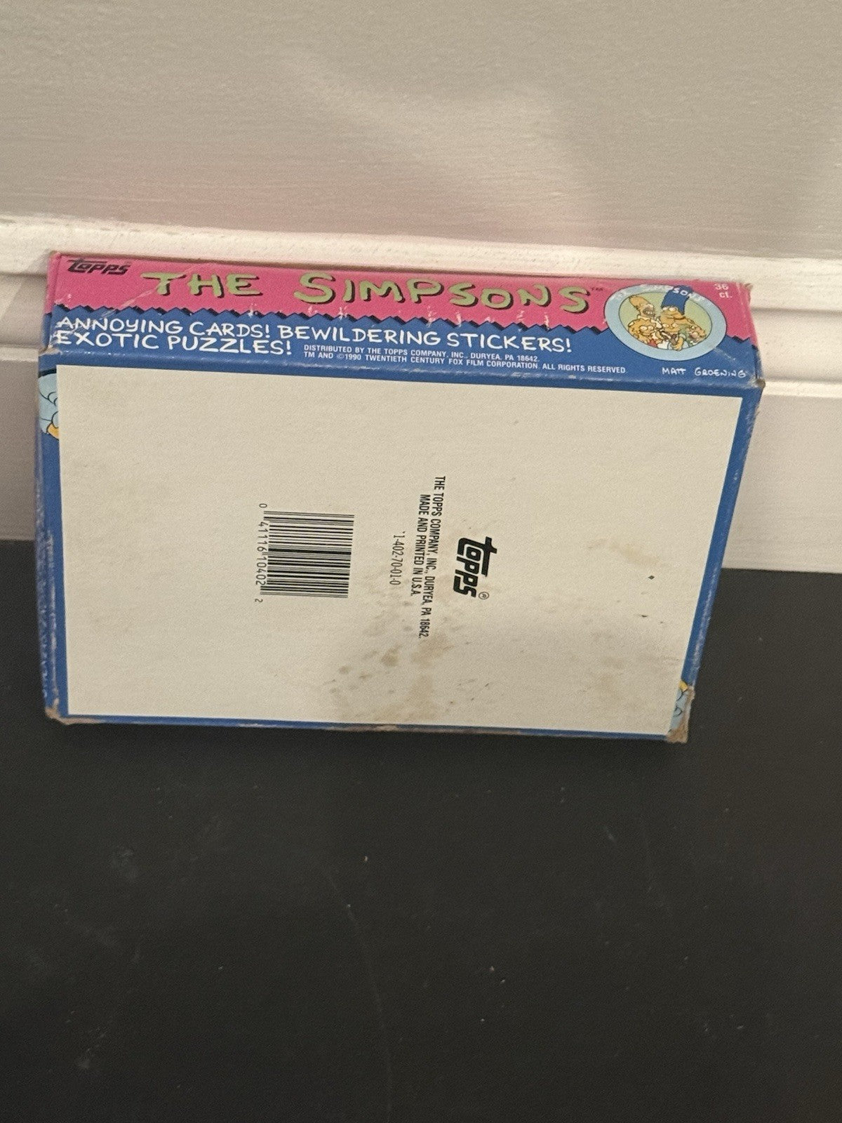 Vintage 1990 Topps Simpsons Wax Pack Box With Sealed Packs (36) Bartman Rc