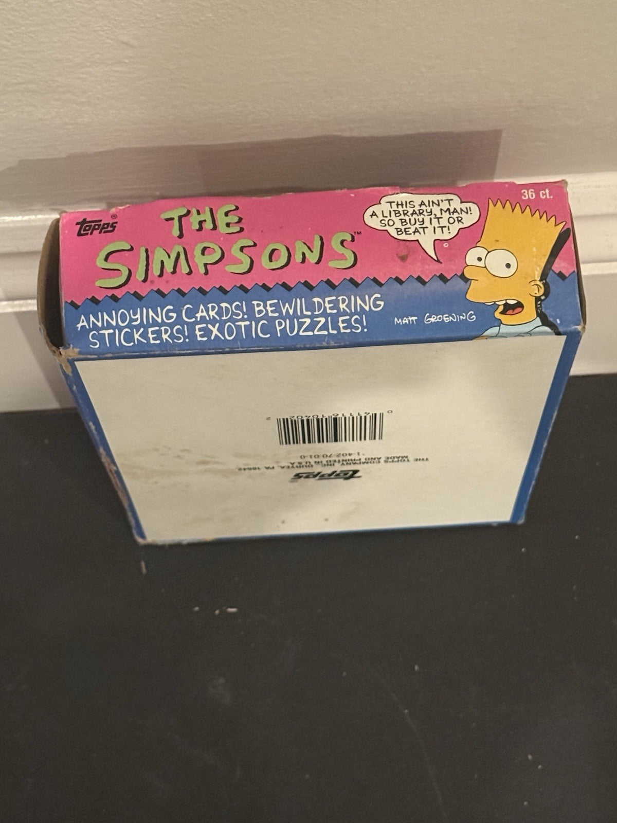 Vintage 1990 Topps Simpsons Wax Pack Box With Sealed Packs (36) Bartman Rc
