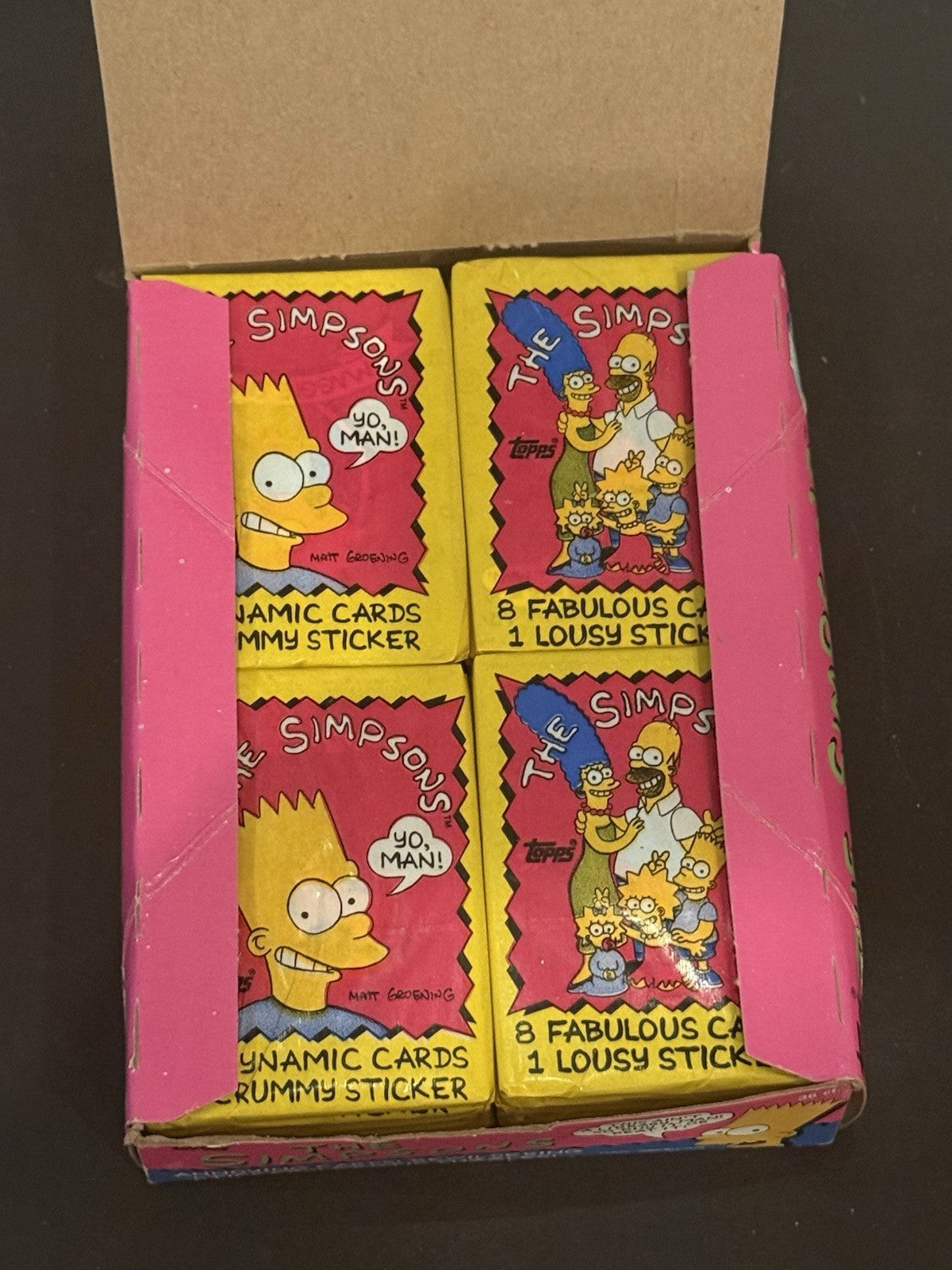 Vintage 1990 Topps Simpsons Wax Pack Box With Sealed Packs (36) Bartman Rc
