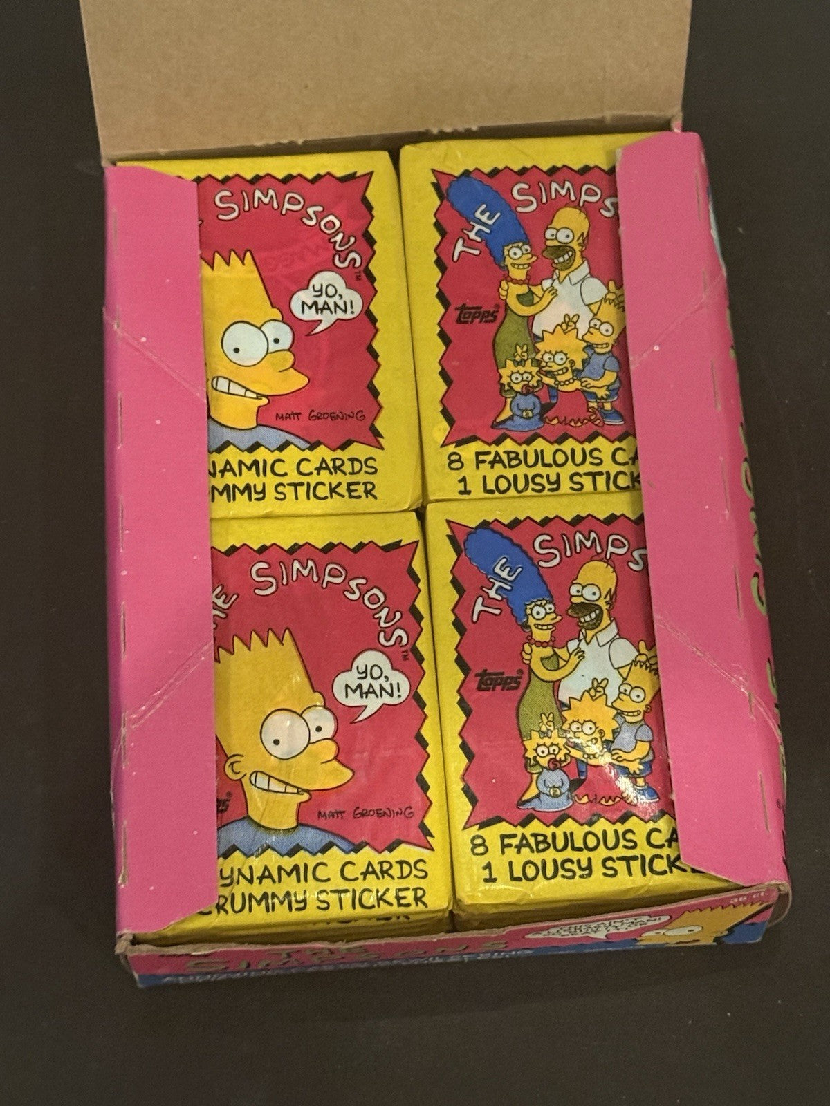 Vintage 1990 Topps Simpsons Wax Pack Box With Sealed Packs (36) Bartman Rc