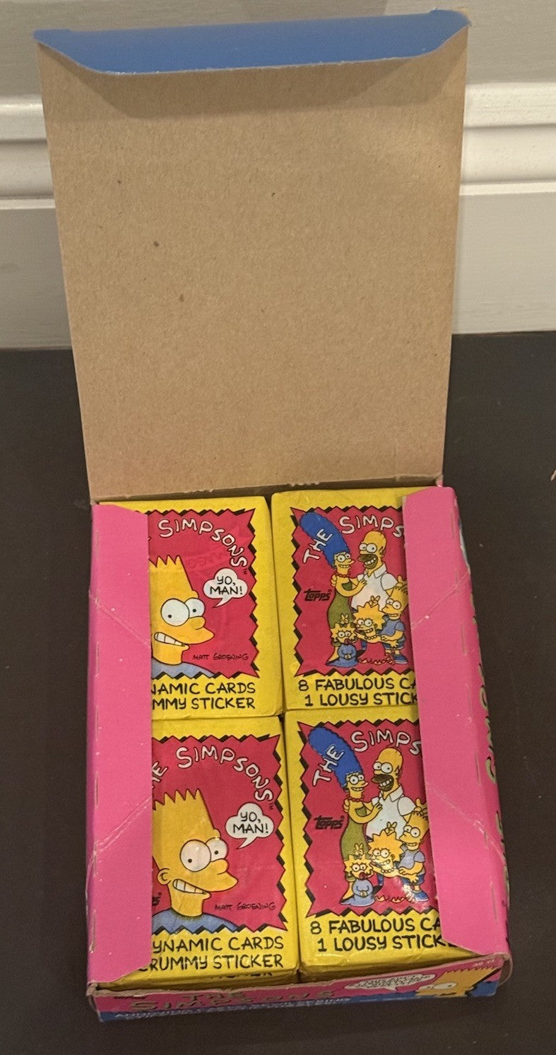 Vintage 1990 Topps Simpsons Wax Pack Box With Sealed Packs (36) Bartman Rc