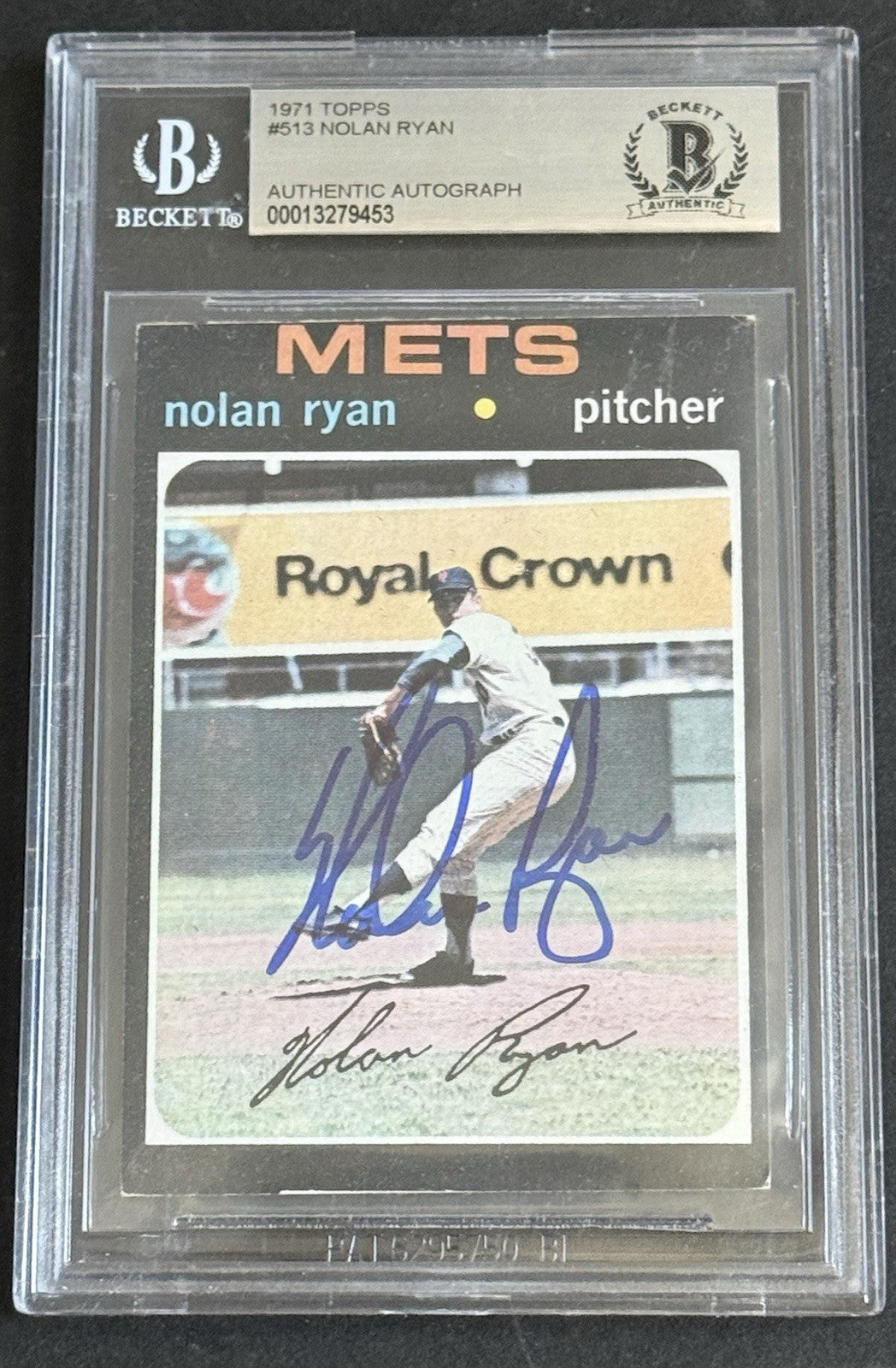 Nolan Ryan Signed 1971 Topps #513 Nice Auto BAS Mets Rangers Angels Astros HOF