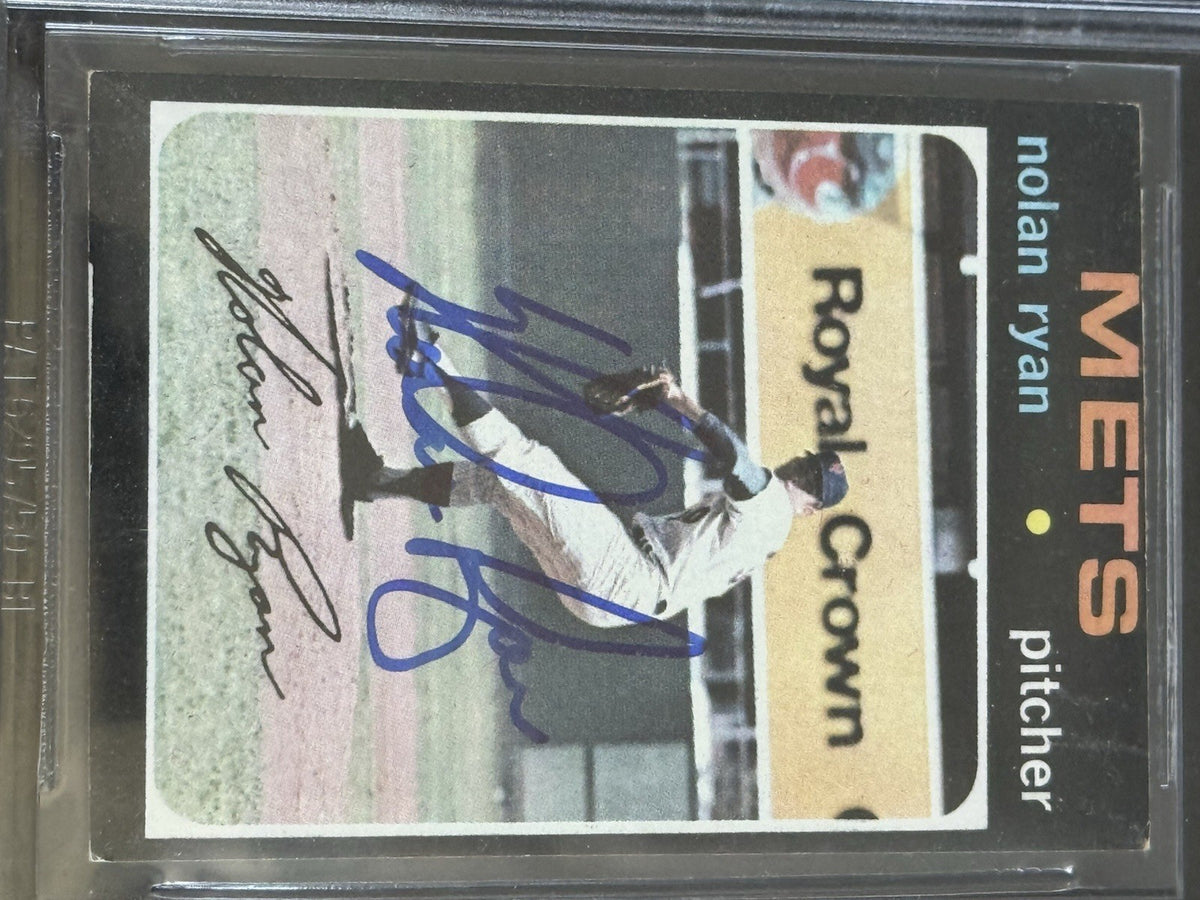 Nolan Ryan Signed 1971 Topps #513 Nice Auto BAS Mets Rangers Angels Astros HOF