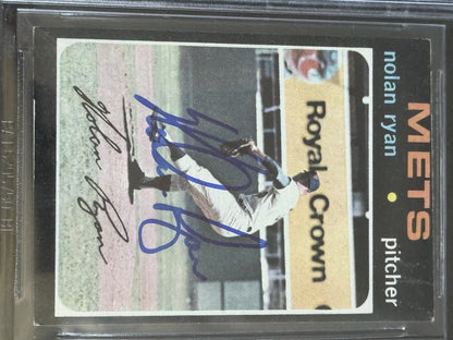 Nolan Ryan Signed 1971 Topps #513 Nice Auto BAS Mets Rangers Angels Astros HOF