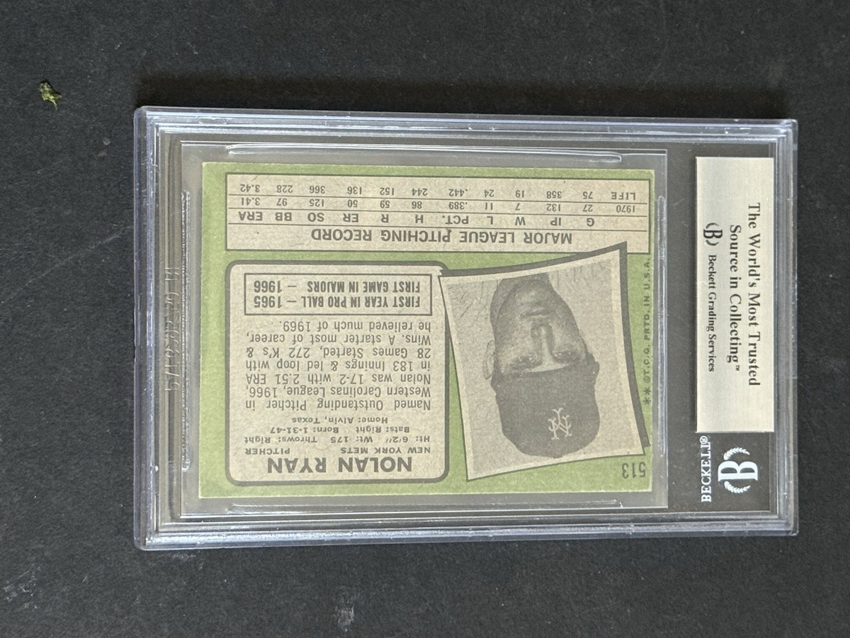 Nolan Ryan Signed 1971 Topps #513 Nice Auto BAS Mets Rangers Angels Astros HOF