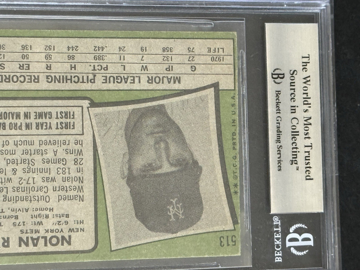 Nolan Ryan Signed 1971 Topps #513 Nice Auto BAS Mets Rangers Angels Astros HOF