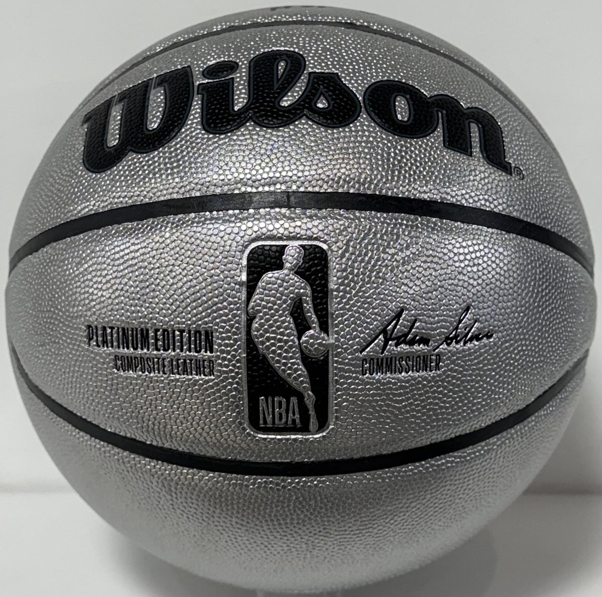 Patrick Ewing NY Knicks #33 Signed Wilson Platinum Basketball HOF Auto Steiner