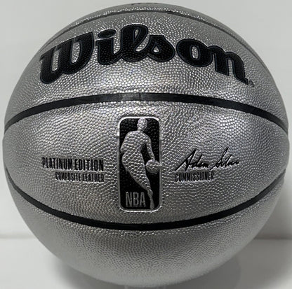 Patrick Ewing NY Knicks #33 Signed Wilson Platinum Basketball HOF Auto Steiner