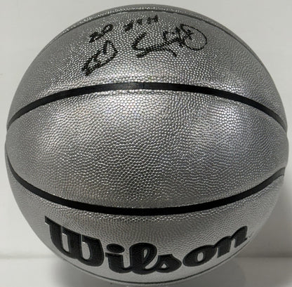Patrick Ewing NY Knicks #33 Signed Wilson Platinum Basketball HOF Auto Steiner