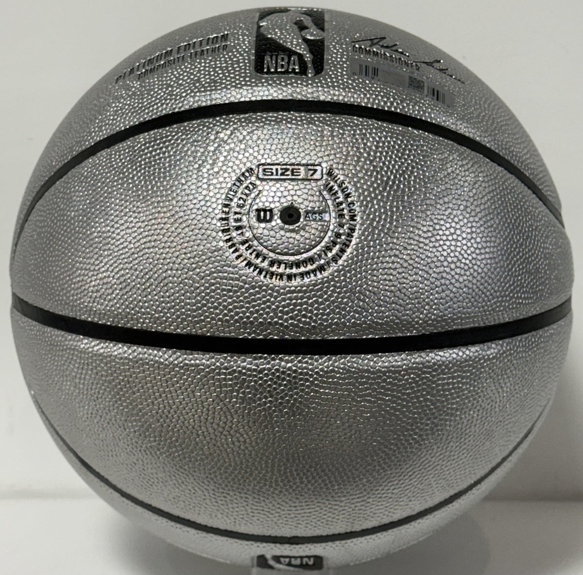 Patrick Ewing NY Knicks #33 Signed Wilson Platinum Basketball HOF Auto Steiner