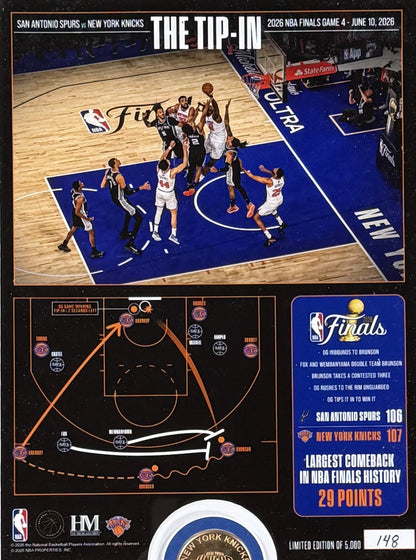 OG Anunoby Tip 2026 NBA Finals Knicks Photo Framed Drawn Play Highland Mint Coin