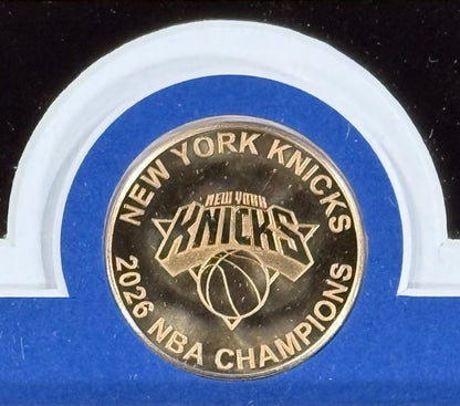 OG Anunoby Tip 2026 NBA Finals Knicks Photo Framed Drawn Play Highland Mint Coin