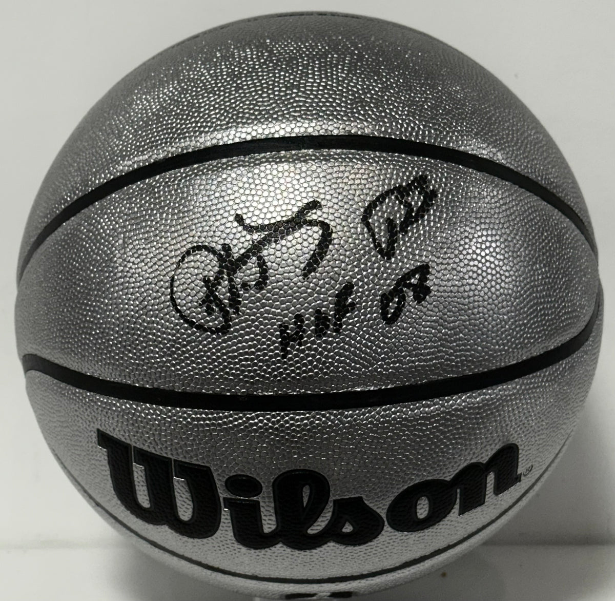 Patrick Ewing NY Knicks #33 Signed Wilson Platinum Basketball HOF Auto Steiner