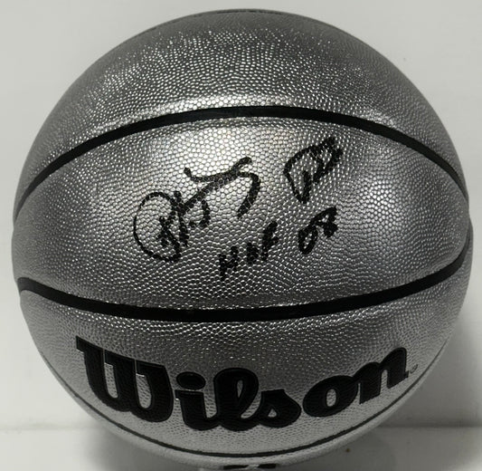 Patrick Ewing NY Knicks #33 Signed Wilson Platinum Basketball HOF Auto Steiner