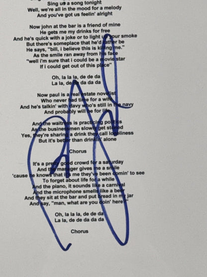 Billy Joel Piano Man Signed Lyrics Sheet 3D Shadowbox Auto Gotta Have It COA