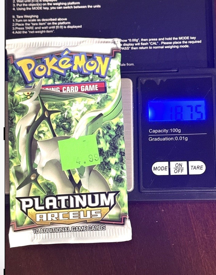 Pokémon TCG Platinum Arceus Factory Sealed Booster Pack Rare Weighed 18.75