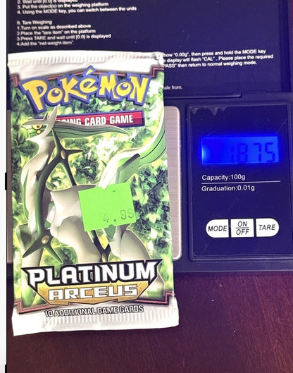 Pokémon TCG Platinum Arceus Factory Sealed Booster Pack Rare Weighed 18.75