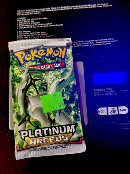 Pokémon TCG Platinum Arceus Factory Sealed Booster Pack Rare Weighed 18.75