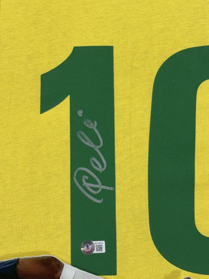 Pele Signed CBD Brazil Jersey Soccer Jersey Framed LED Shadowbox Auto BAS COA