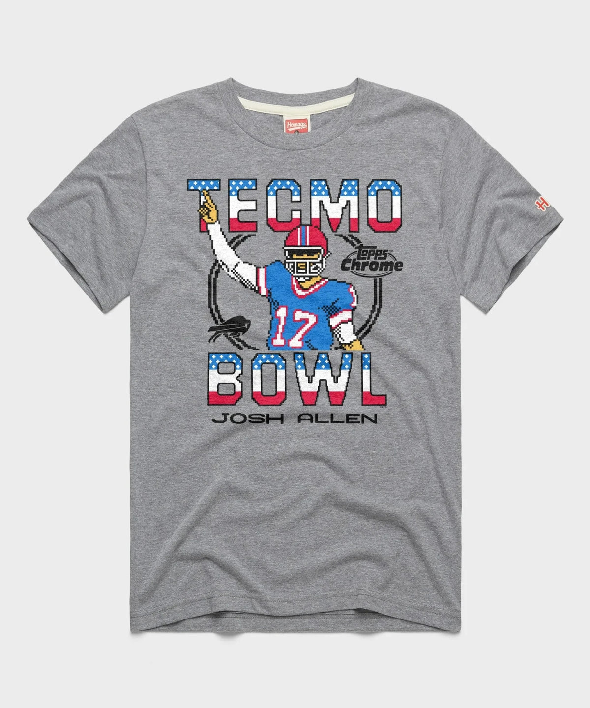 Josh Allen Topps Chrome Tecmo Bowl Homage T-Shirt Licensed Buffalo Bills Size M