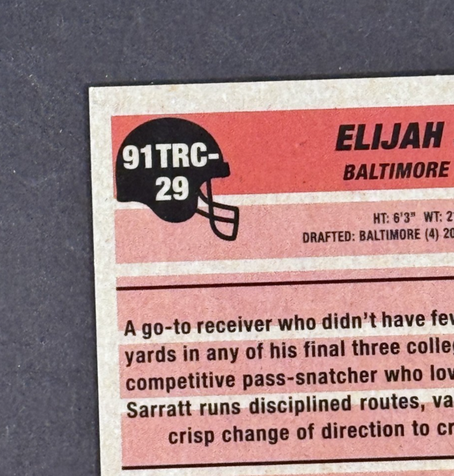 2026 Topps Flagship Elijah Sarratt 1991 35th Anniversary Mojo Ravens Rookie Auto