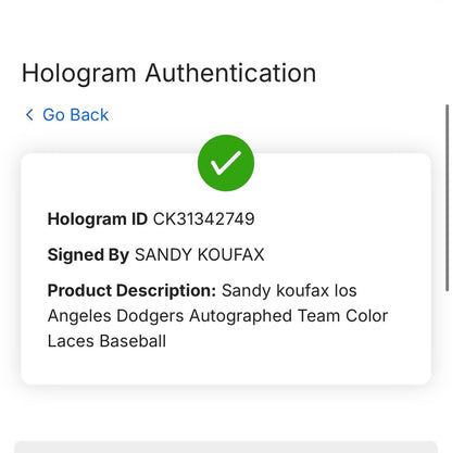 Sandy Koufax Signed LA Dodgers Logo Ball Auto Fanatics MLB Holo COA HOF