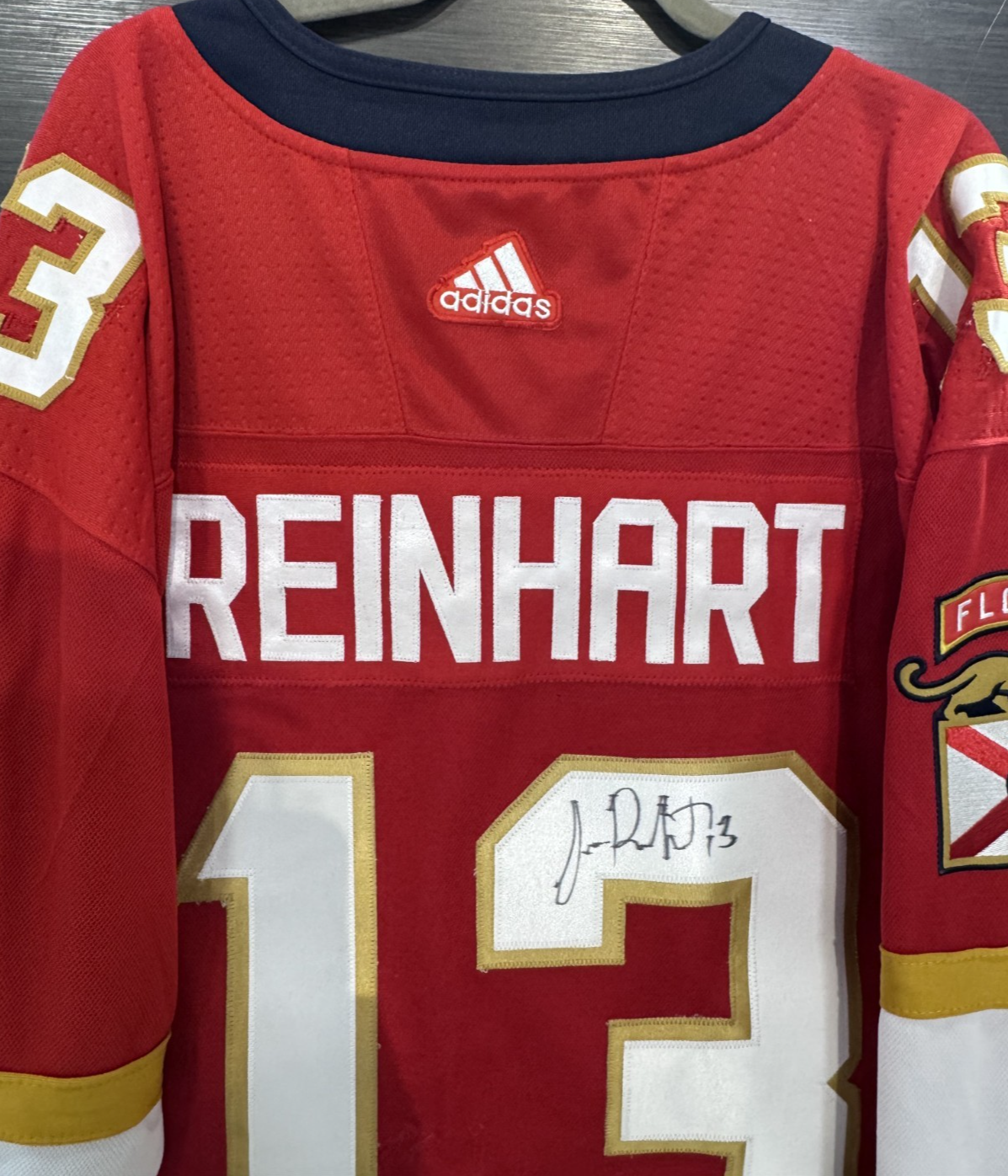 Sam Reinhart Signed Florida Panthers Adidas Authentic Jersey Auto COA Size 54