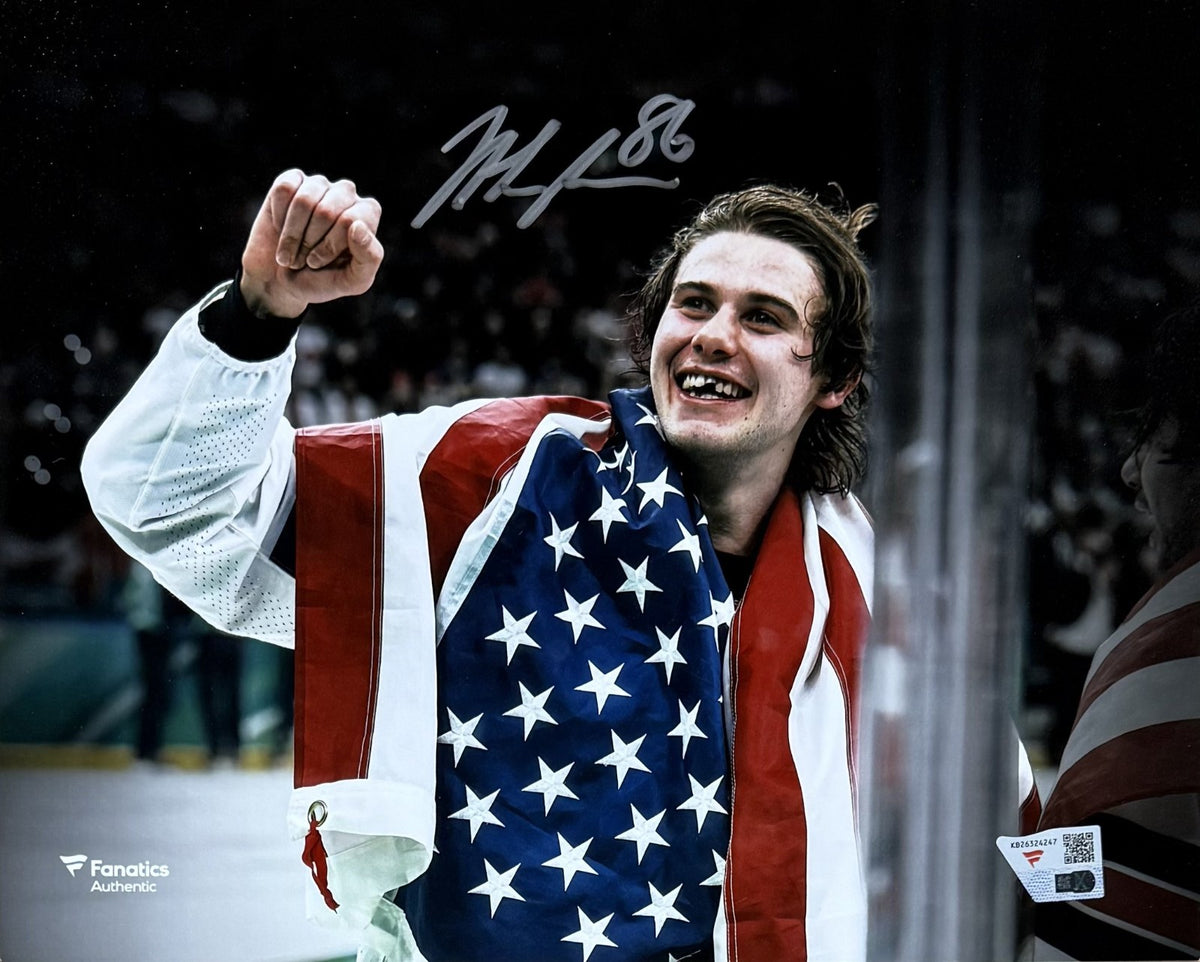 Jack Hughes Signed Team USA 8x10 Photo Framed Auto Fanatics COA NJ Devils