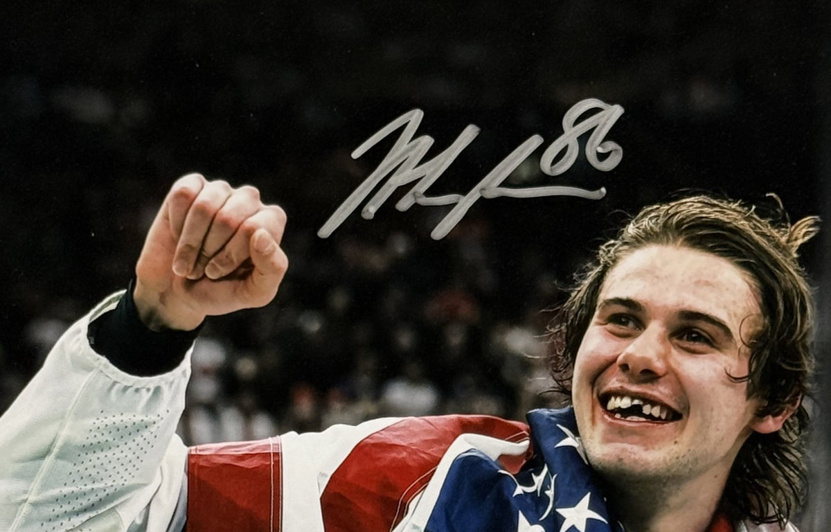 Jack Hughes Signed Team USA 8x10 Photo Framed Auto Fanatics COA NJ Devils