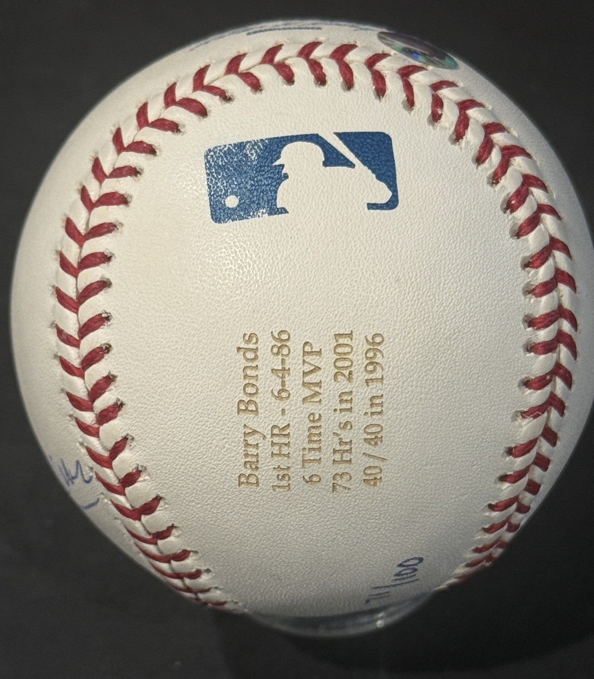 Hank Aaron & Barry Bonds Signed Official Stat HR Baseball /100 MLB Steiner Holo