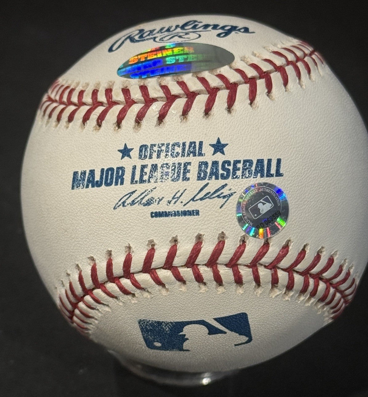 Hank Aaron & Barry Bonds Signed Official Stat HR Baseball /100 MLB Steiner Holo