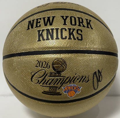 OG Anunoby Knicks Signed Wilson 2026 NBA Champions Gold Basketball Auto Fanatics