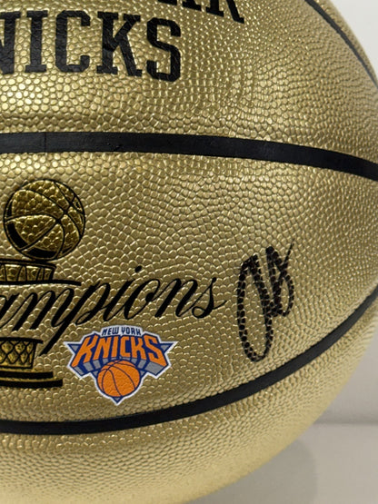 OG Anunoby Knicks Signed Wilson 2026 NBA Champions Gold Basketball Auto Fanatics