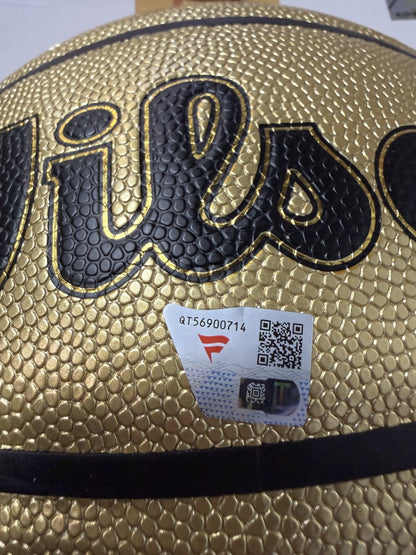 OG Anunoby Knicks Signed Wilson 2026 NBA Champions Gold Basketball Auto Fanatics